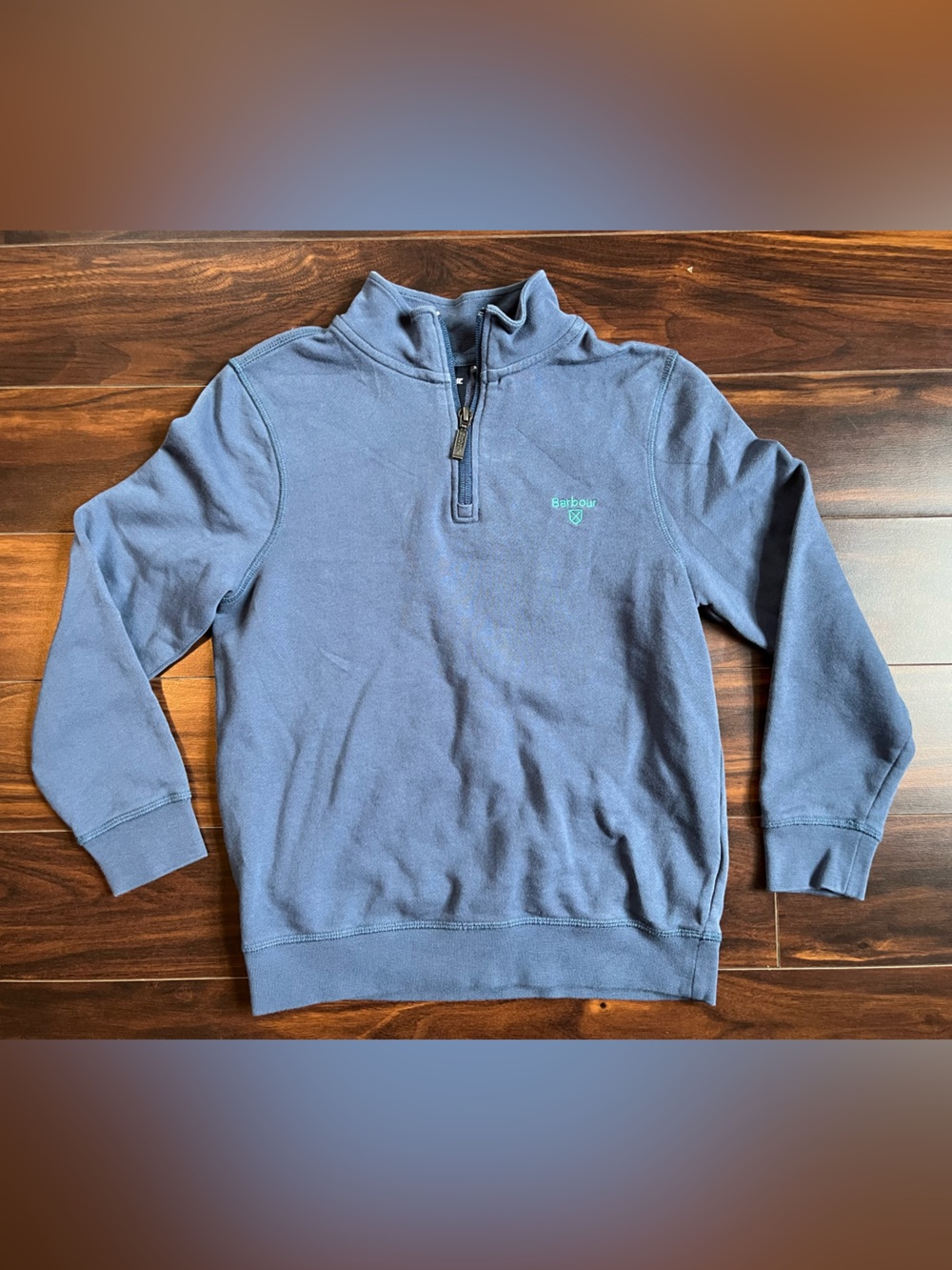 Barbour Boy’s Slate Blue Half-Zip Sweatshirt, M